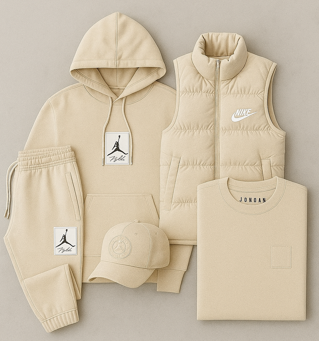 Conjunto completo Jord™: Sudadera, Pantalón, Chaqueta acolchada y Camiseta